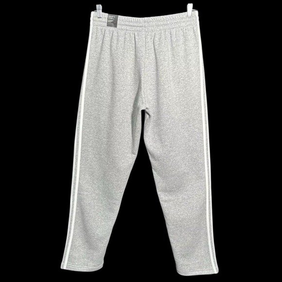 Adidas Men's Fleece 3-Stripe Sweatpants Size MT (30X32) Gray-White Straight Leg - Picture 2 of 8